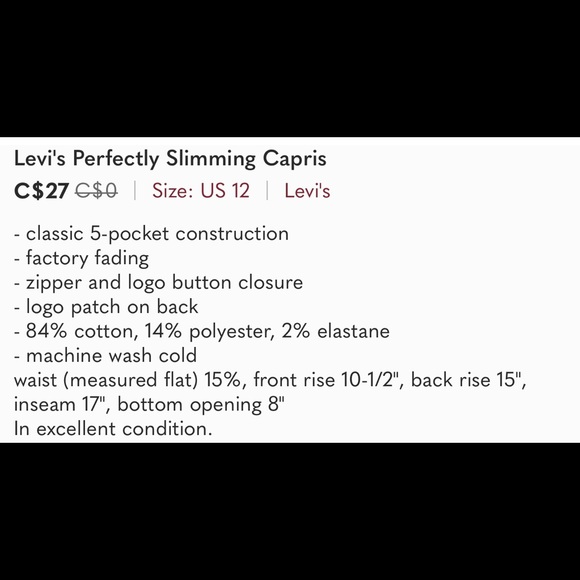 Levi's Perfectly Slimming Capris - Picture 7 of 7